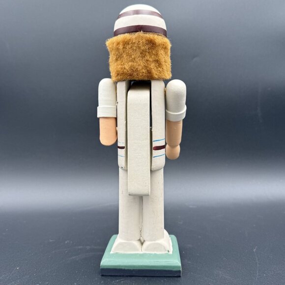 Wooden Nutcracker Wooden Figurine White & Brown Design 10" Holiday Christmas - Picture 4 of 8